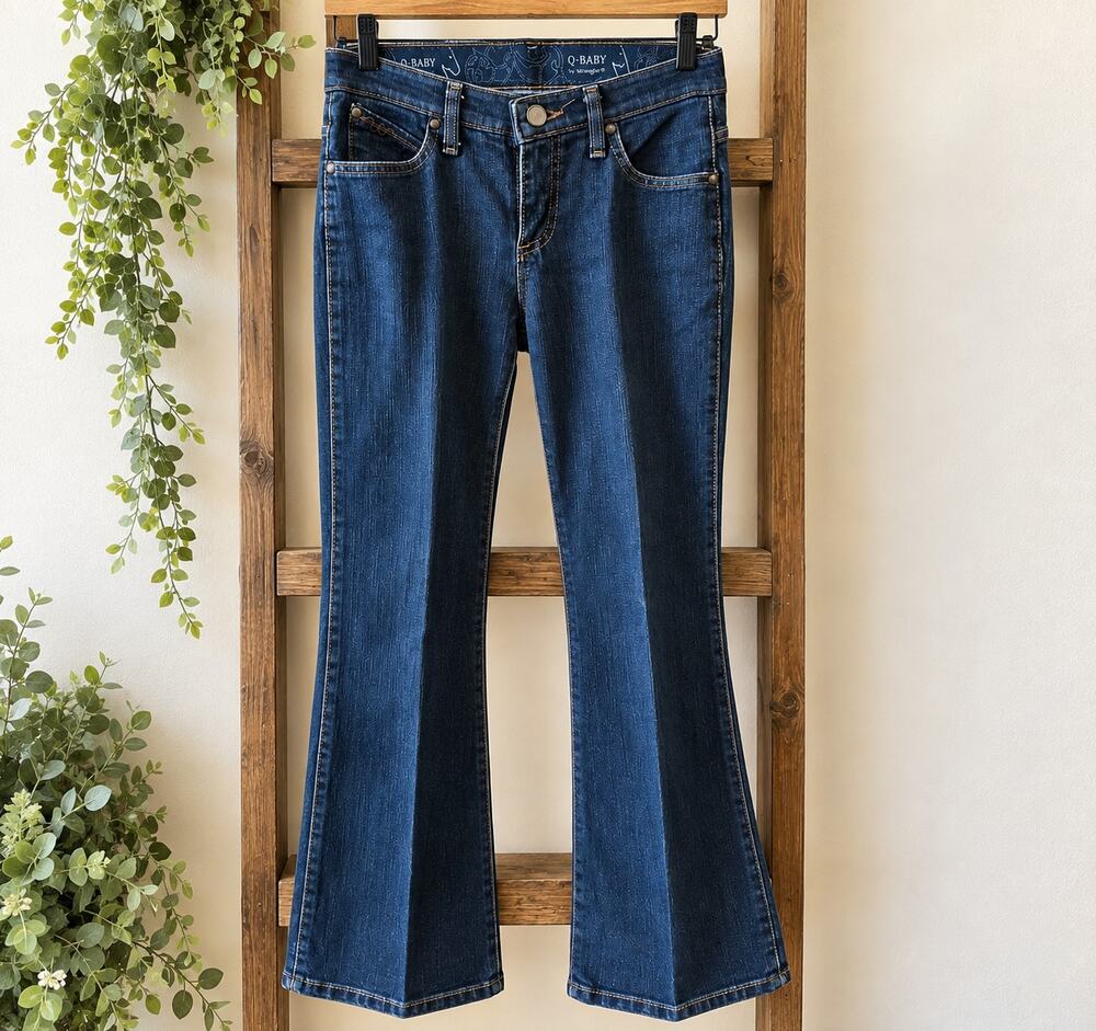 Wrangler Q-Baby Ultimate Riding Jeans Womens 1/2 x 32 Dark Wash Bootcut Preloved
